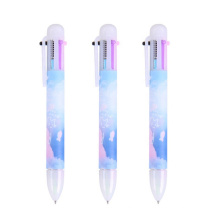 Andstal fofo kawaii ball caneta 6 tinta colorida em 1 caneta plástica de canetas multifuncionais para suprimentos de estudantes da escola